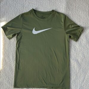 Nike Olive Green Tee with White Swoosh